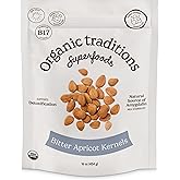 Organic Traditions Apricot Kernels, Organic Apricot Seeds, Sundried Sweet and Bitter Taste, Vegan, Source of Vitamin B17, Non GMO, Whole Foods Delivery, Plant Based for Snacking and Blending, 16 oz