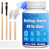 LARICEO 10 oz Glass Etching Kit, High-Adhesion Stencils for Crisp Results | Create crisp, long-lasting matte designs with smooth etching cream and high-adhesion stencils that stay firmly in place.