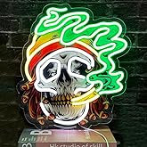 RuCvixkt Skull Neon Sign-Halloween LED Neon Signs for Bedroom Wall Decor, USB Powered Neon Light for Man Cave Beer Bar Club Game Room Party Decor Gifts