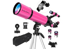 Telescope for Adults High Powered, 80mm Aperture 600mm Telescopes for Astronomy Adults&Beginners, Portable Travel Refractor T