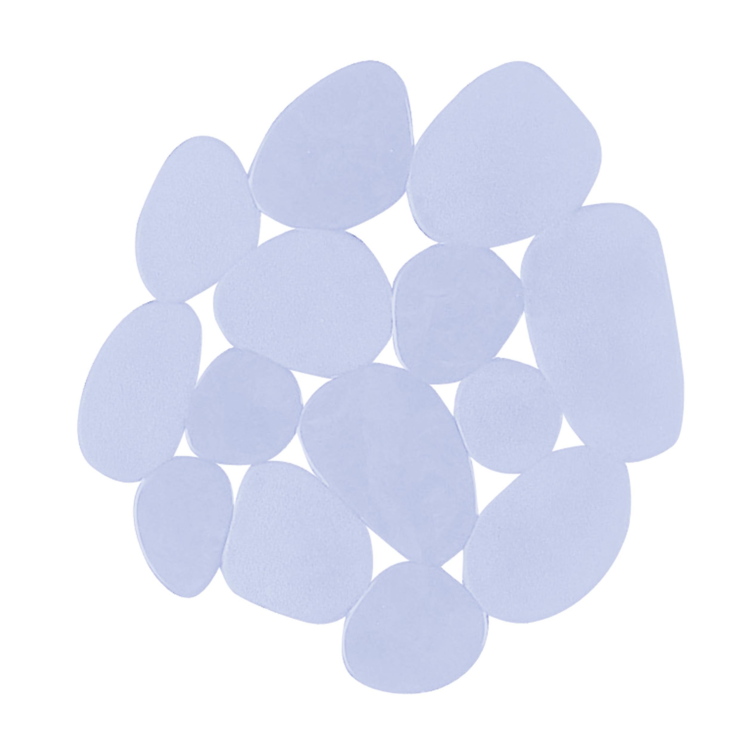 MSV PVC Non-Slip Pebbles Bath Mats, Transparent, Set of 4