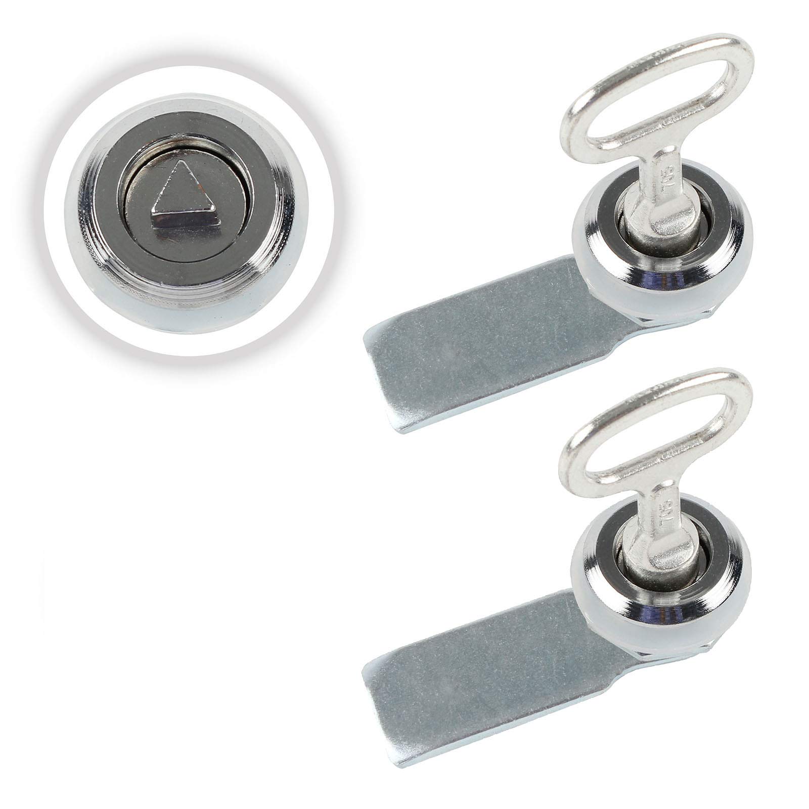 HOWDIA 2 Pcs Wheelie Bin Lock with Keys | Triangle Gas Meter Cam Lock | Zinc Alloy, Anti-Corrosion & Rust-Resistant | for Cupboard, Cabinet, Electric Box, Trash Bin, Elevator| 7x3.3x3.3cm