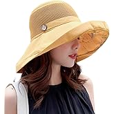 Women Mesh Sun Hats Summer Beach UV Protection UPF Packable Wide Brim Chin Strap