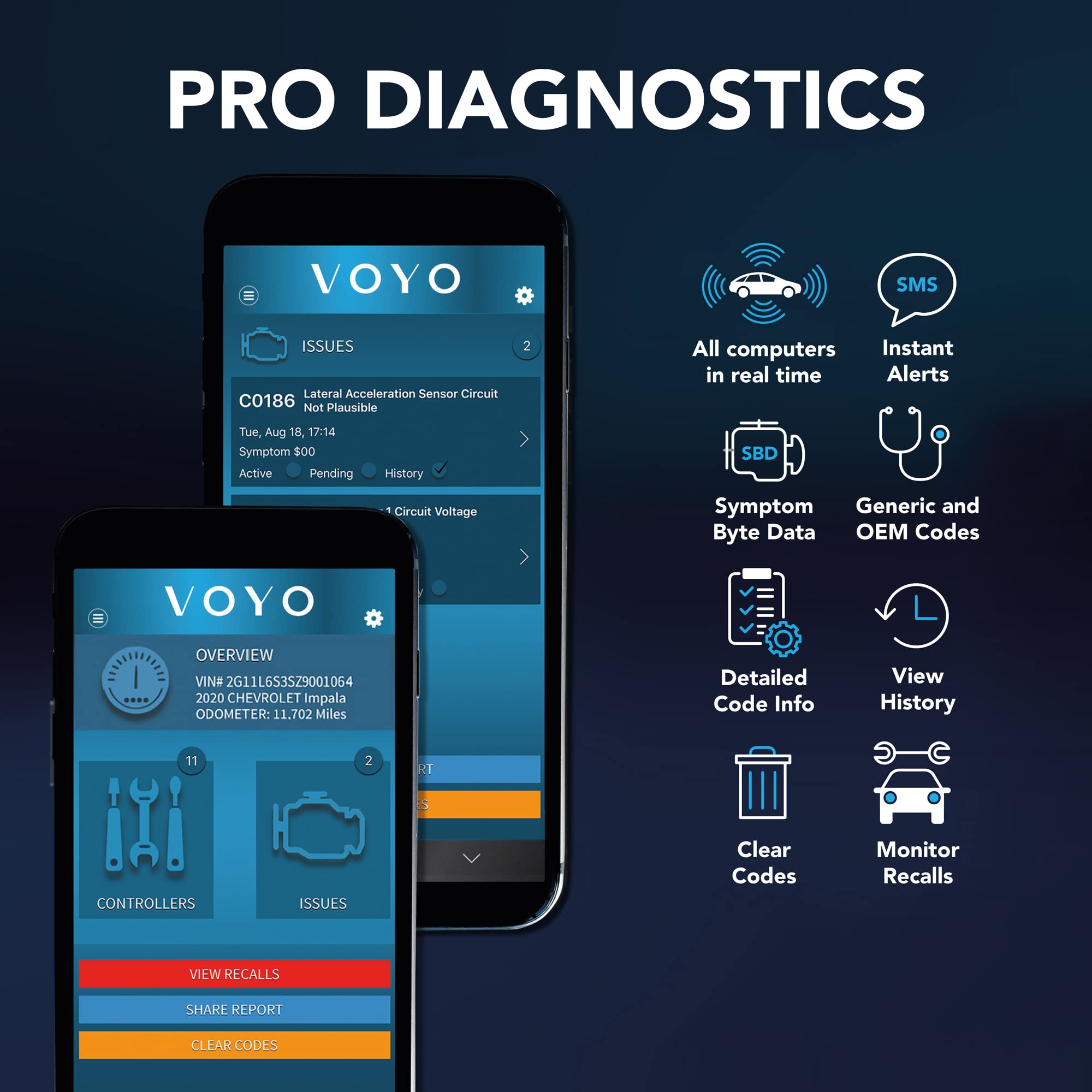 Advanced OBD2 tracker – location & trips – pro-level diagnostics – vital car data – 18 safety & health alerts – dashboard for multiple cars – no contract or monthly fee – cars 1996 or newer