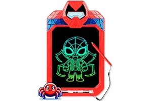 Fullware LCD Writing Tablet for Kids 10 Inch Spider Hero Doodle Board for Toddler 3 4 5 6 Drawing Pad Travel Toys Road Trip C