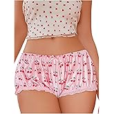 SHENHE Women's Satin Lace Trim Underwear Full Coverage Low Rise Kawaii Brief Panty