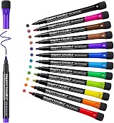 ANYUKE Whiteboard Pens 12 Magnetic Markers with Eraser Fine Tip