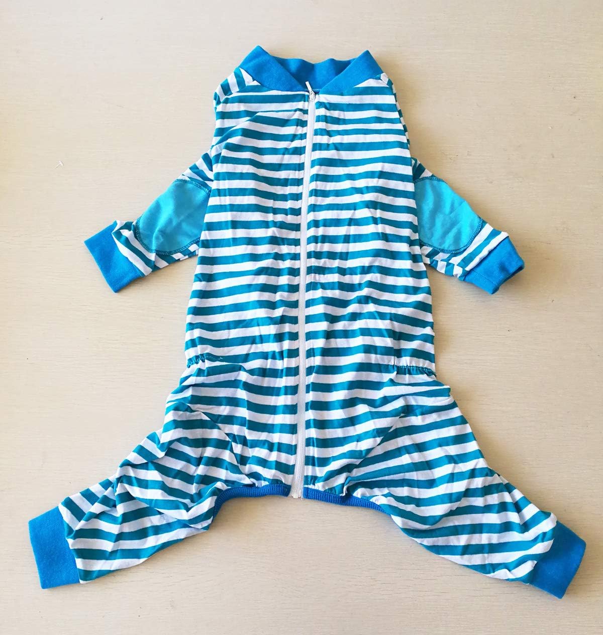 Large Dog Clothes,Dog Pajamas Flexible Breathable Zipper Soft Cotton Striped Dog Jumpsuit Costume Apparel for Medium Dogs Large Dogs (6-Back length-50cm - Image 4