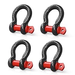 Nilight 4 Pack Small Shackles 5/8" D-Ring Shackle