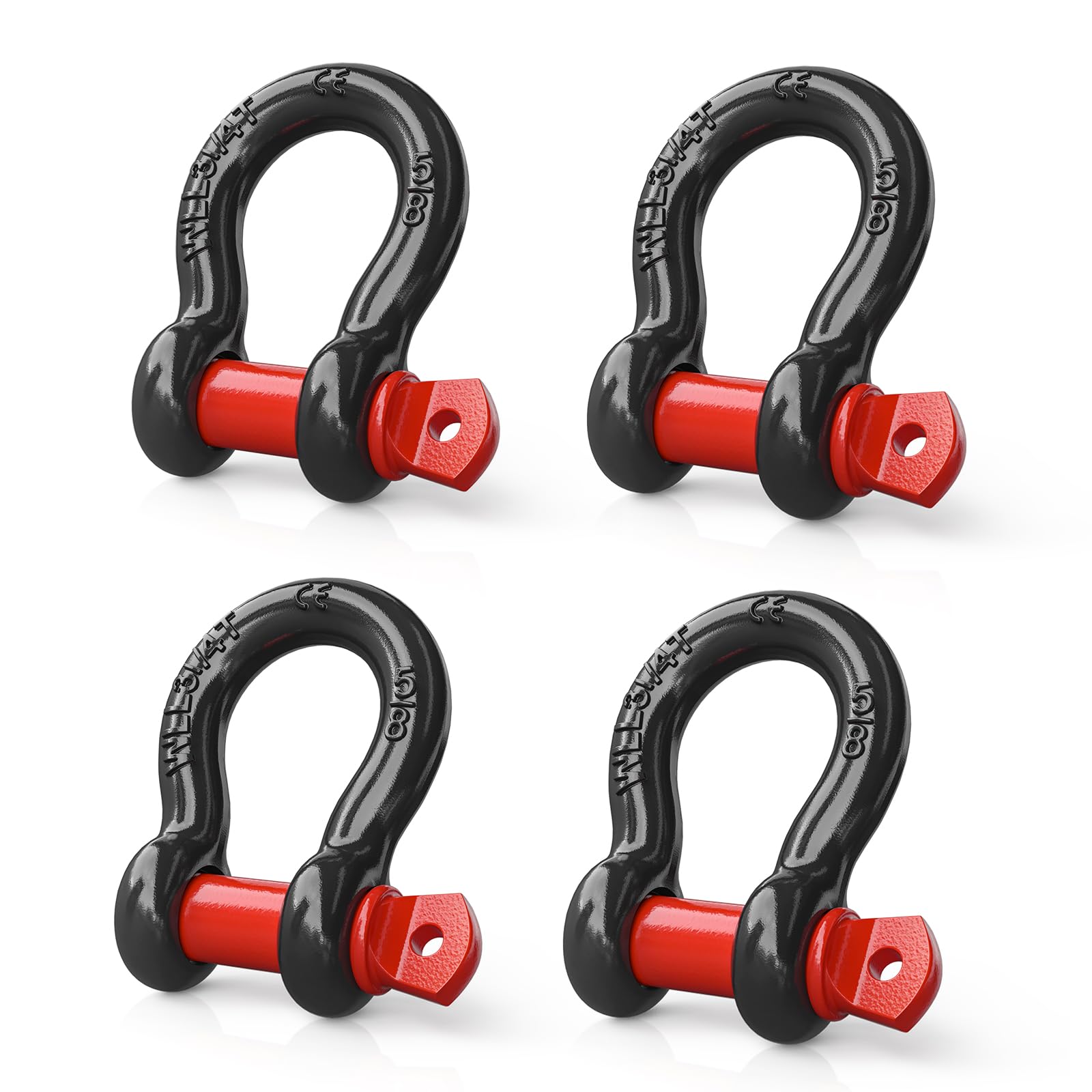 Nilight 4 Pack Small Shackles 5/8" D-Ring Shackle