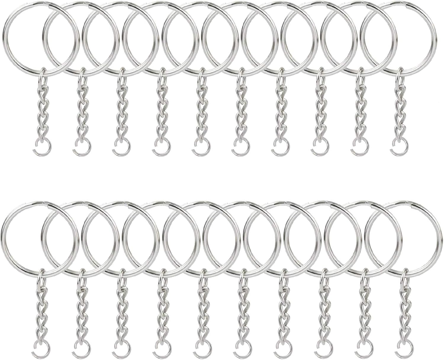 Keychain Rings, 1 Inch Key Rings with Key Chains, Keychain for Crafts