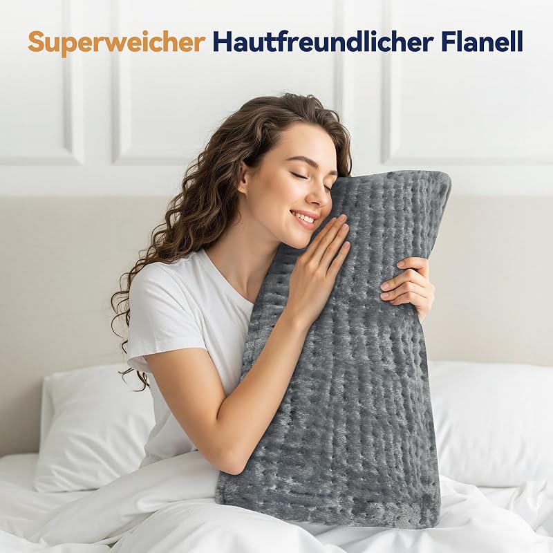 Heizkissen Größe XL- Extra Dick,Weicher Flanell [Dunkelgrau]