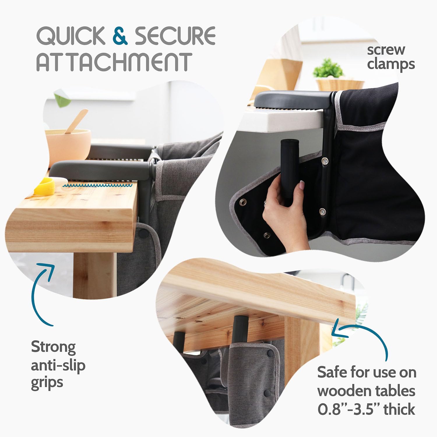 Hook On High Chair for Baby - Baby High Chair That Attaches to Table - Clip On High Chair for Table - Portable High Chair for Travel, Highchair for Baby Seat - Portable Baby Chair for Eating