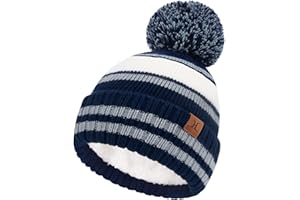 FZ FANTASTIC ZONE Kids Toddler Winter Hat Beanie with Warm Fleece Ski Baby Hats for 2-7 Years Skull Cap Baby Boys Girls Gifts