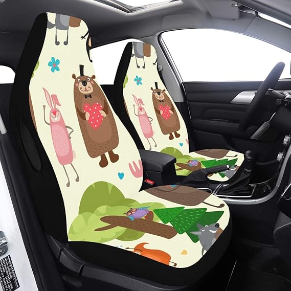 Seat Covers for Cars Full Set Happy Forest Animals Cover