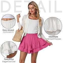 Lepunuo Womens Shorts High Waisted Skorts Flowy
