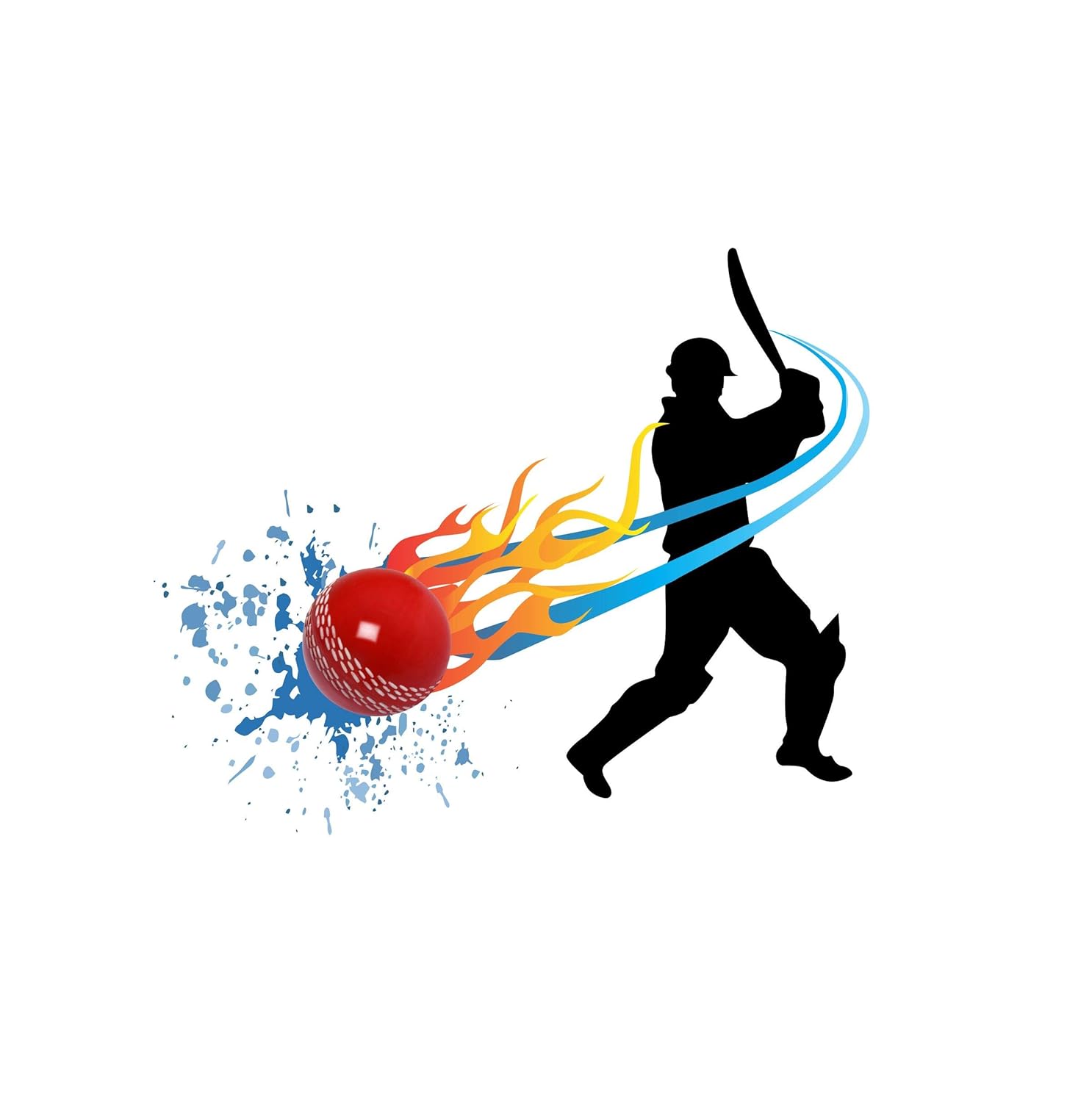 Buy Decor Kafe Cricketer Playing Cricket Wall Sticker 76cm X 92cm Wall