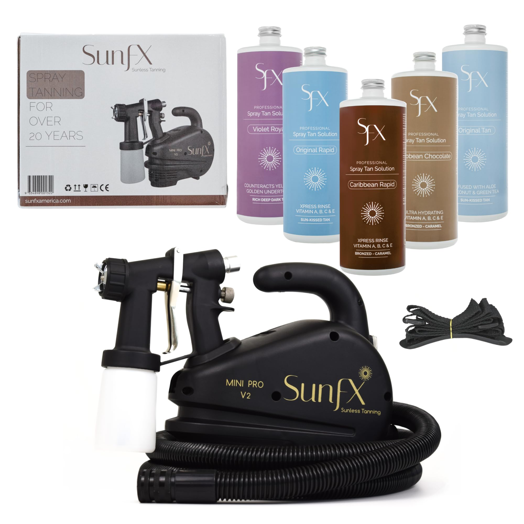 Photo 1 of *************MISSING ALL TANNING SOLUTIONS**********************
SunFX Professional Spray Tan HVLP Sunless Tanning System | Pro Mini V2 Tanning Machine Airbrush | Mobile or Salon Use | Solution Pack | Accessories