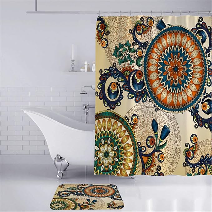 TBTAB Duschvorhang, 3D-Digitaldruck, Wasserfarben, Polyester