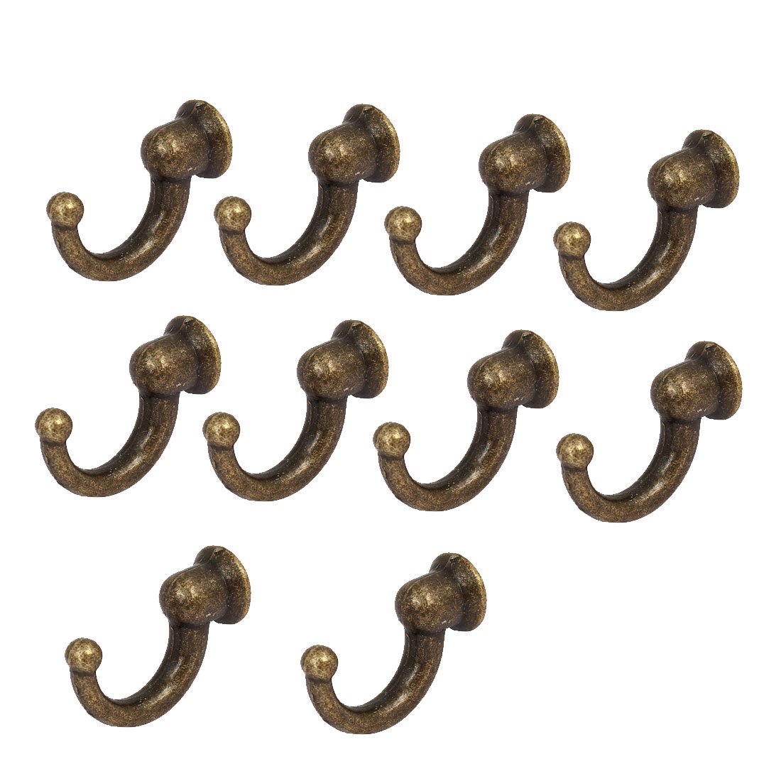 sourcing map Towel Robe Coat Vintage Style Wall Mounted Metal Single Hanger Hooks 10PCS