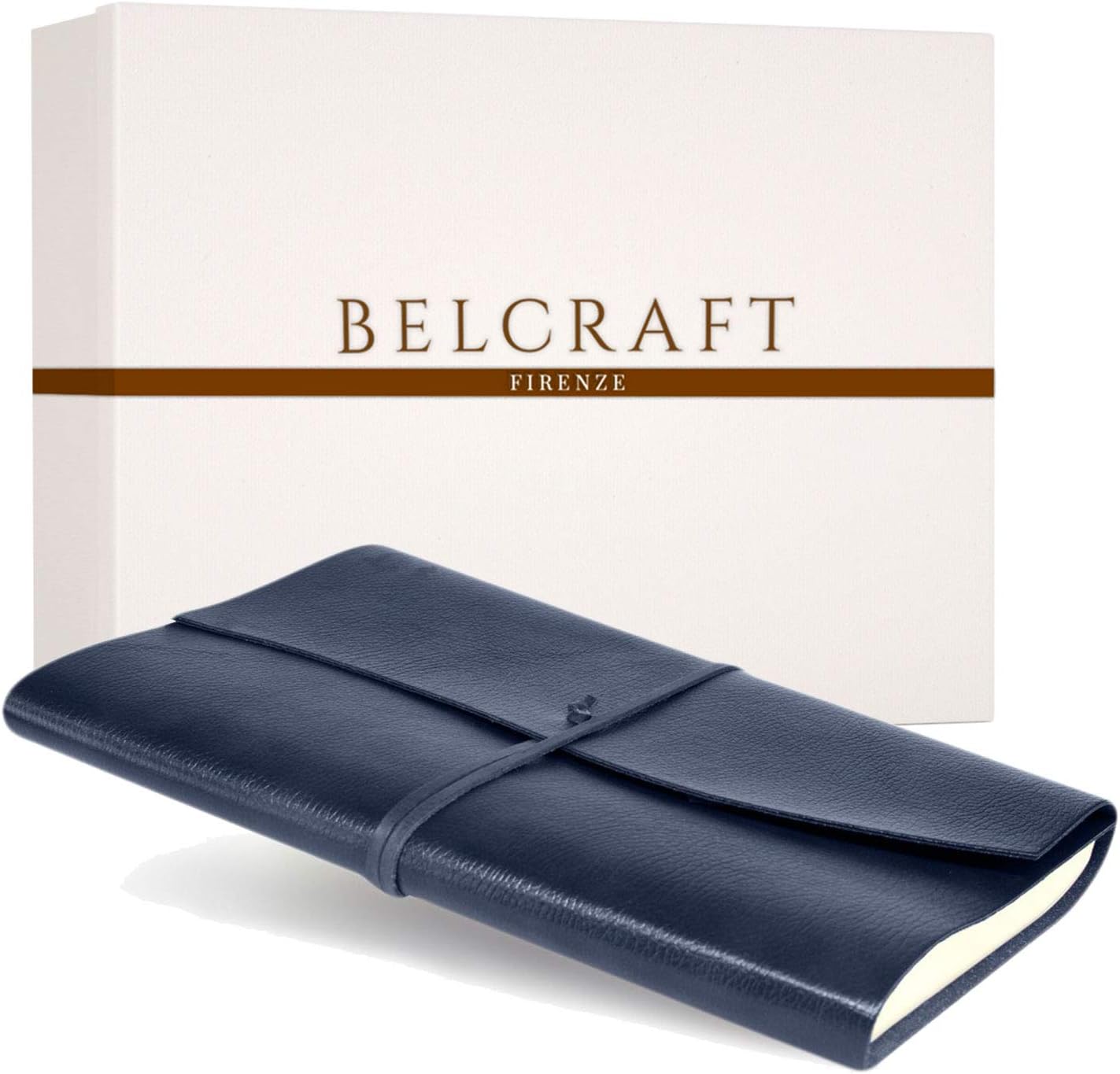 BELCRAFT Tivoli A4 Large Recycled Leather Bound Journal A4 (21x30 cm) Navy