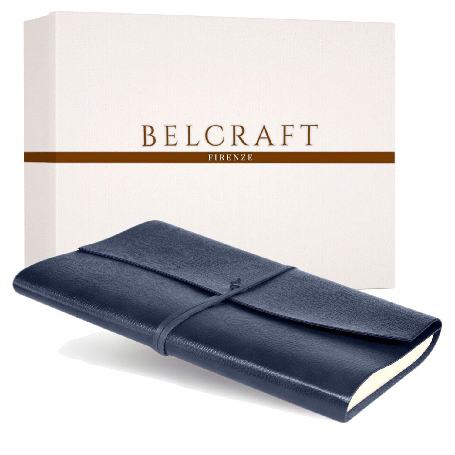 BELCRAFT Tivoli A4 Large Recycled Leather Bound Journal A4 (21x30 cm) Navy