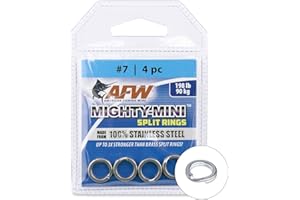 AFW American Fishing Wire Mighty Mini Stainless Steel Split Rings, 3 Times Stronger Than Brass, Superior Holding Power for Fisherman and Outdoorsman - 100pcs in Bright Stainless Steel and Gunmetal Black