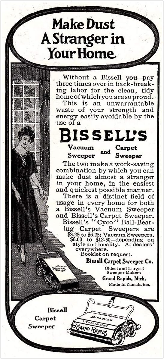 Amazon Com Relicpaper 1918 Bissell Carpet Sweeper Make Dust A Stranger Bissell Print Ad Posters Prints