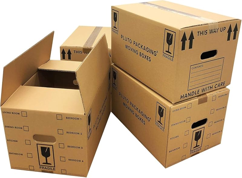 Pluto Packaging 20 Strong Cardboard Boxes 47x31.5x25cm 44L Flat Pack