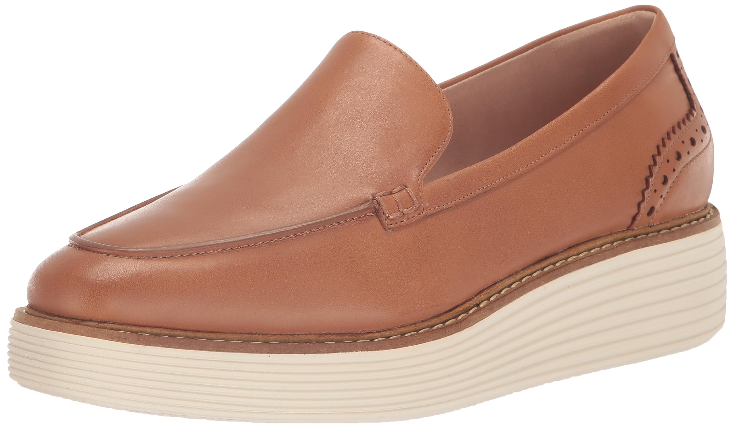 Cole Haan Women’s Original Grand Platform Venetian Loafer, Pecan/Ivory, 10.5