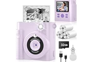 PETEKUQI Kids Camera Instant Print, for Kids Teen, HD 1080P Digital Video Toddler Camera with 32GB Card, Portable Birthday Toy for Ages 3 4 5 6 7 8 9 10 11 12 Year Old Girls Boys