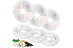 PORENS 6 Pack Cat Water Fountain Replacement Filters Fit for 3L Flower Water Dispenser Automatic Pet Dog Cat Fountain Filter