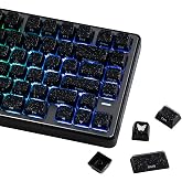 EPOMAKER Lusterfly Jelly Keycaps Set - 123 Keys Double-Shot Laser Engraved | MDA Profile, ABS+PC, Non-Shine-Through, MX-Compatible for 61/68/84/87/98/100/104-Key Mechanical Keyboard (Black)