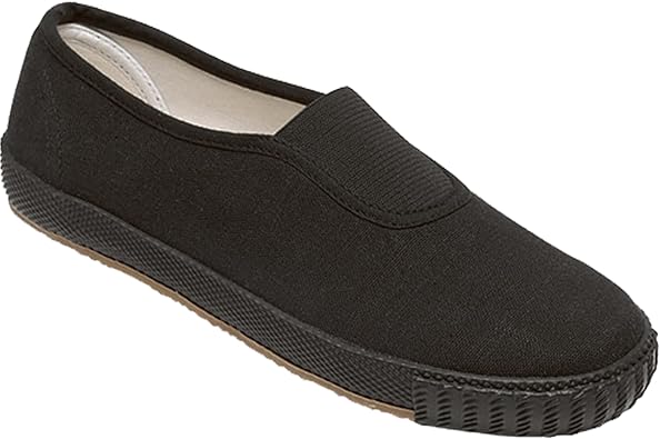 Clothing, Shoes & Accessories Boys Girls Kids Pumps School Plimsolls Plimsoles Canvas Black 