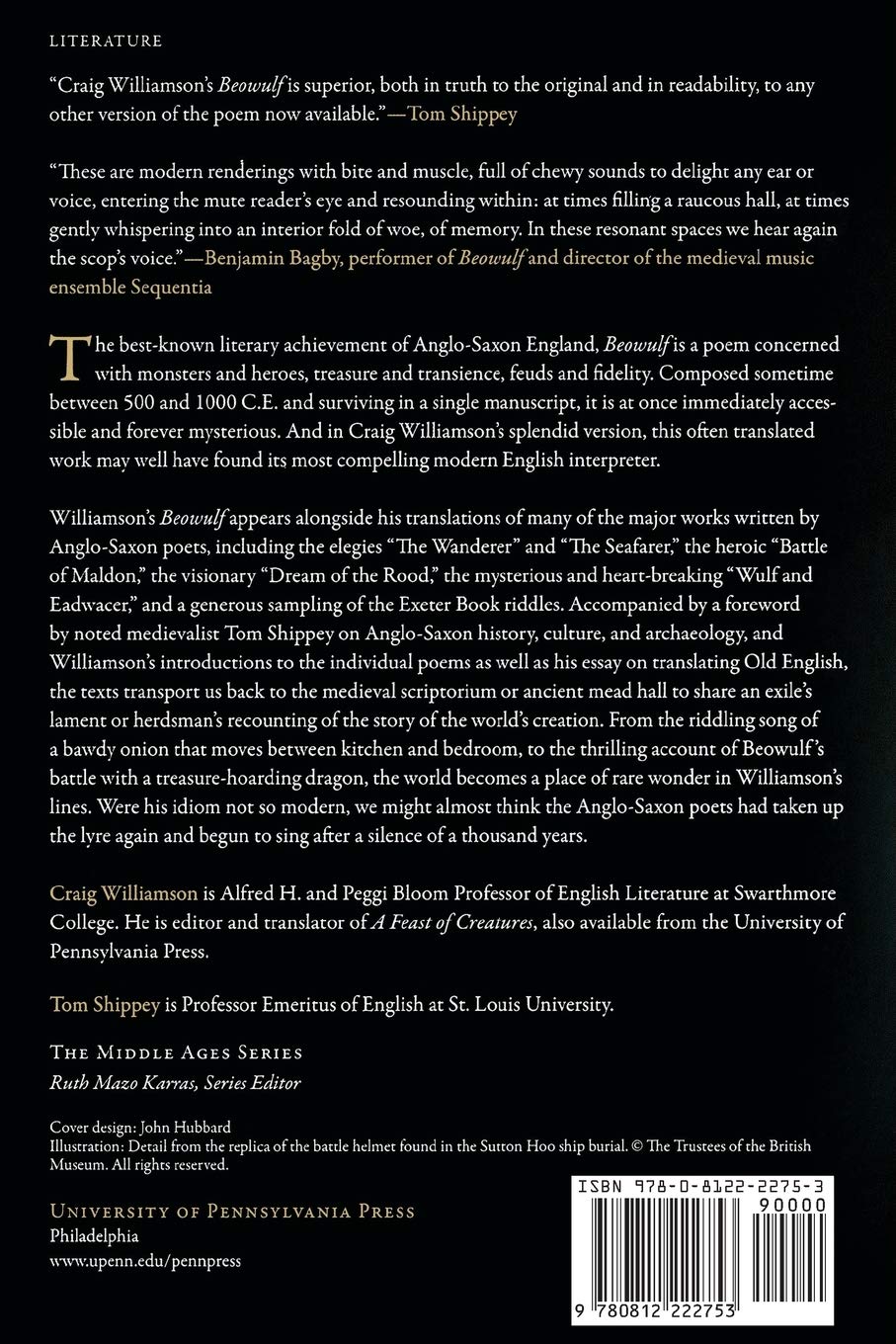 Amazon Com Beowulf And Other Old English Poems The Middle Ages Series 9780812222753 Williamson Craig Shippey Tom Books