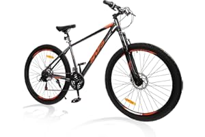 SmiloSprk Mountain Bike for Men/Women, 27.5" Sizes, 21-Speed Twist Shifting, Disc Brakes, Adult MTB Bicycle with Suspension Fork, Easy Assembly, Ideal for Adventurers