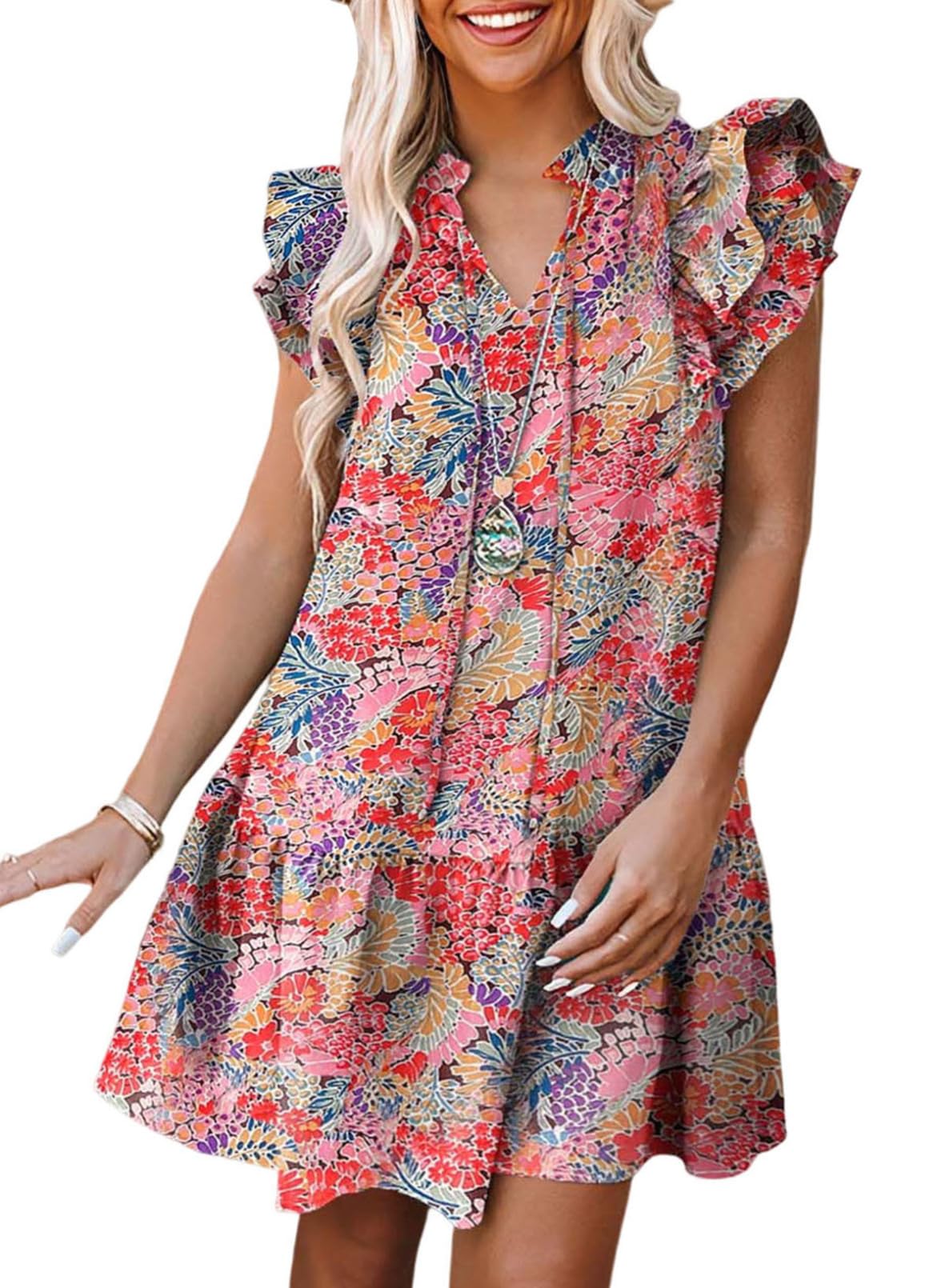 Dokotoo Floral Dress for Women Spring Summer 2024
