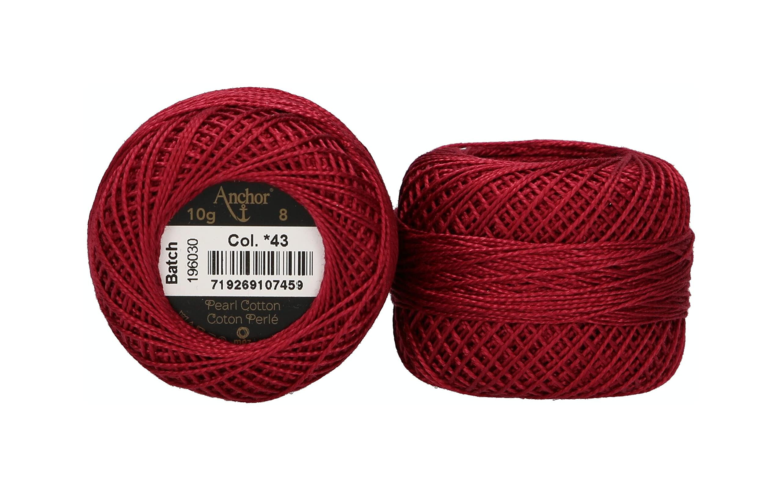 ANCHOR Pearl Yarn, Thickness: 8, Packaging: 10G, Running Length: 82M rubinrot Embroidery Threads — image 1