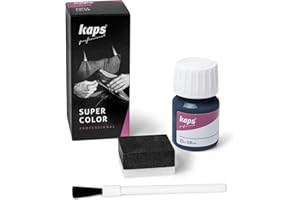 Dye Paint for Leather Shoes and Bags with Sponge and Brush, Kaps Super Color, 70 Colors (116 - Midnight)