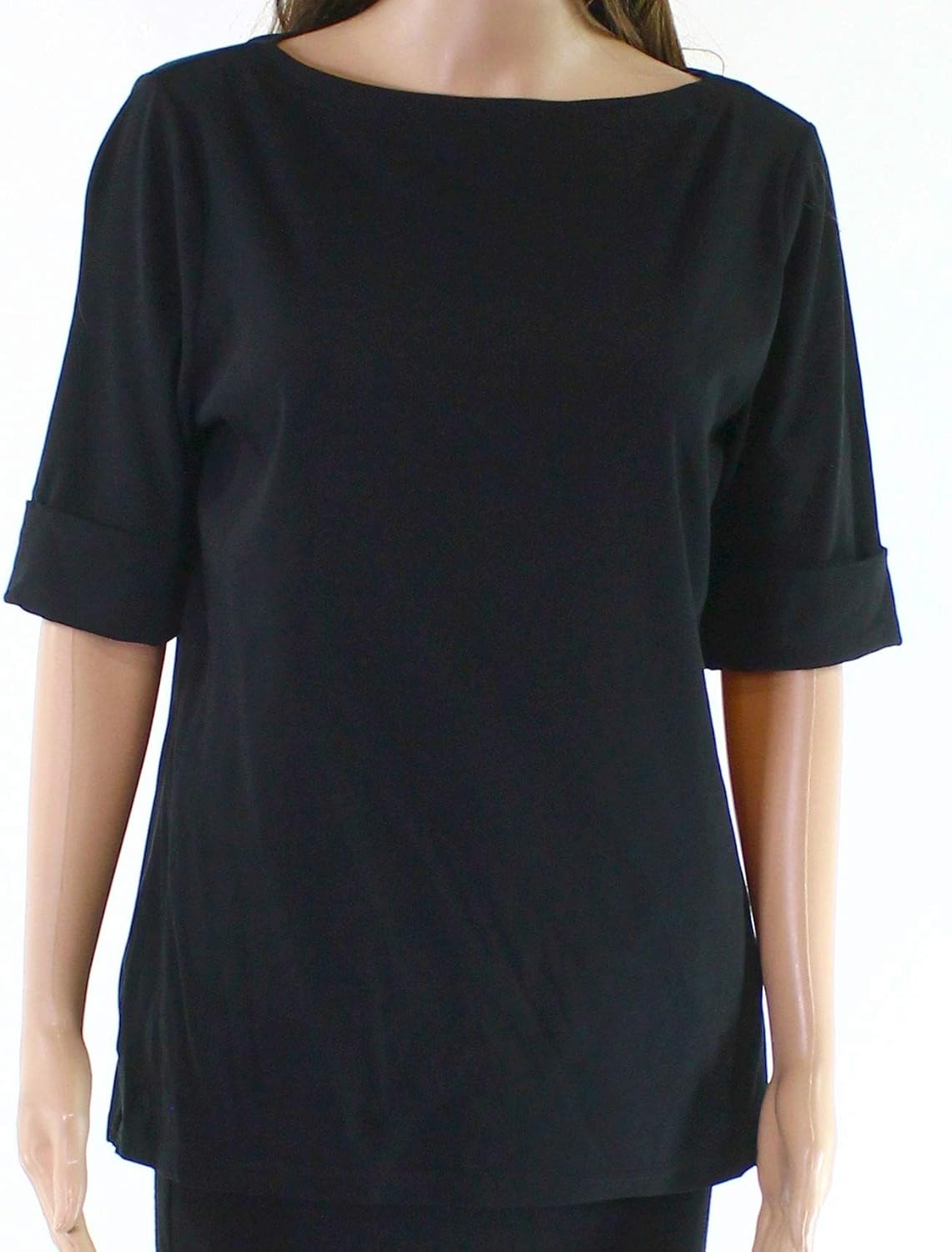 LAUREN RALPH LAUREN Plus Size Stretch Cotton Boat Neck Tee at  Women’s Clothing store