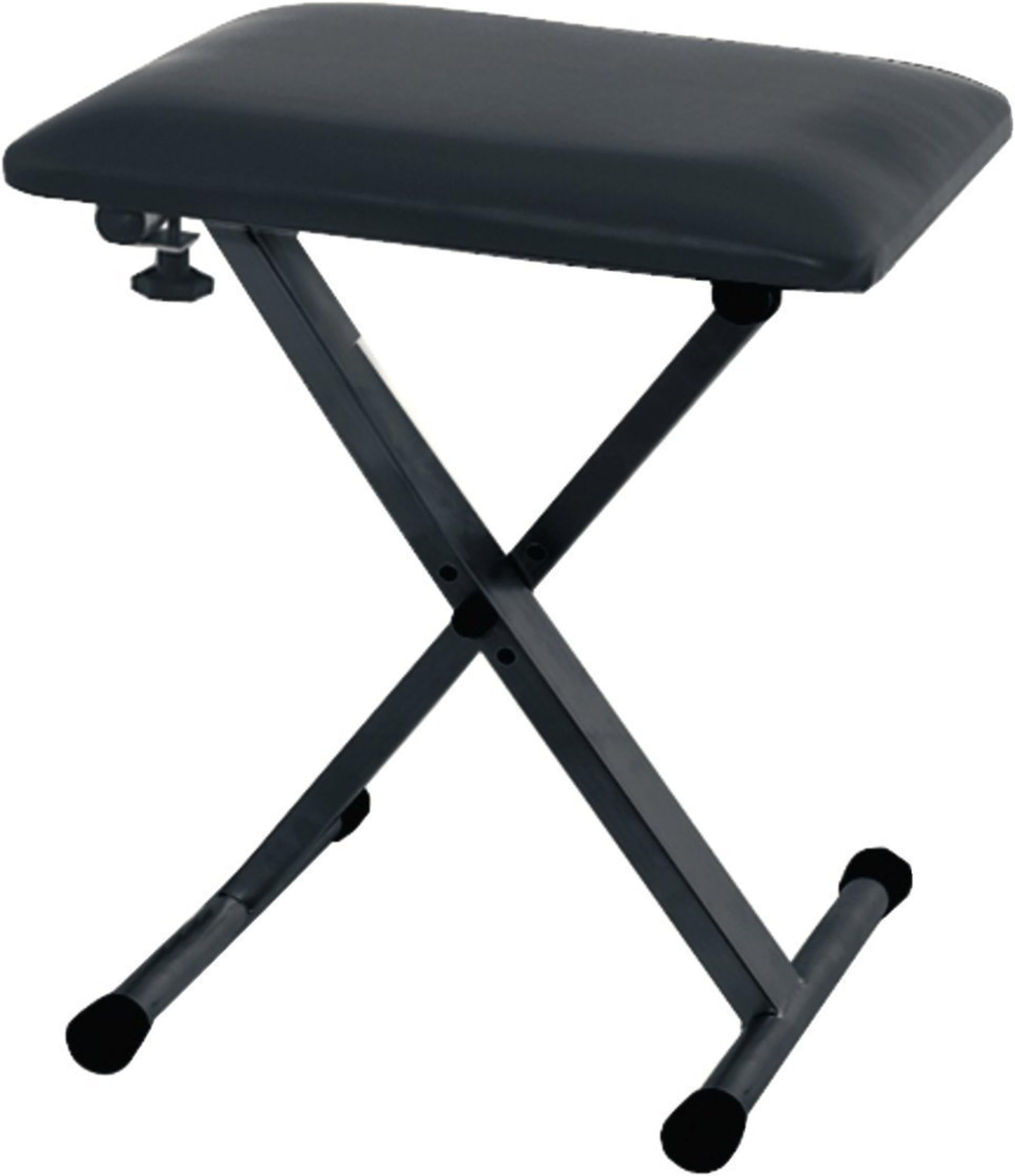 GEWA Keyboard Bench Black, 3-Way Height Adjustable, Seat Surface Faux Leather Black 43x31 cm, Padding 3 cm