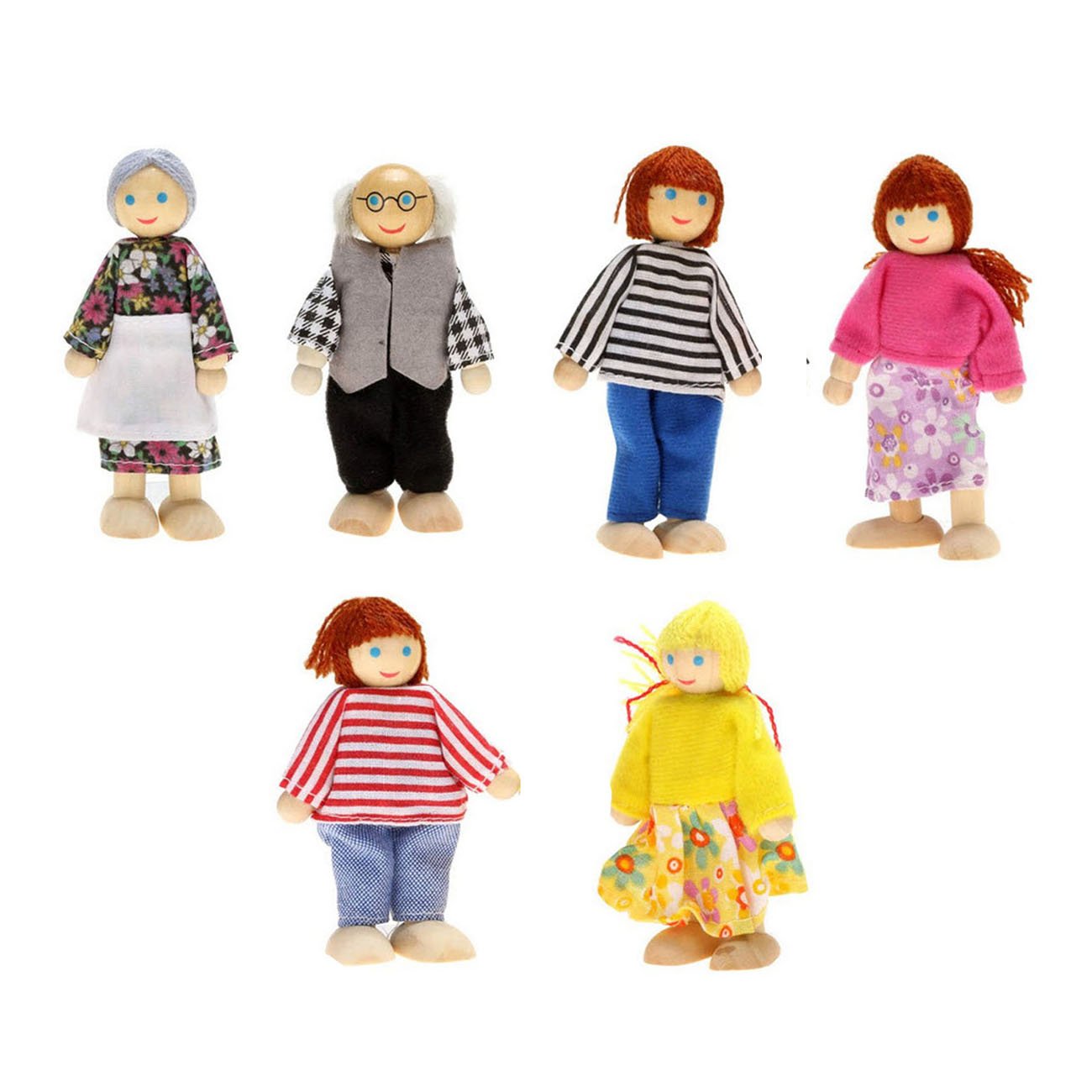 wooden doll family