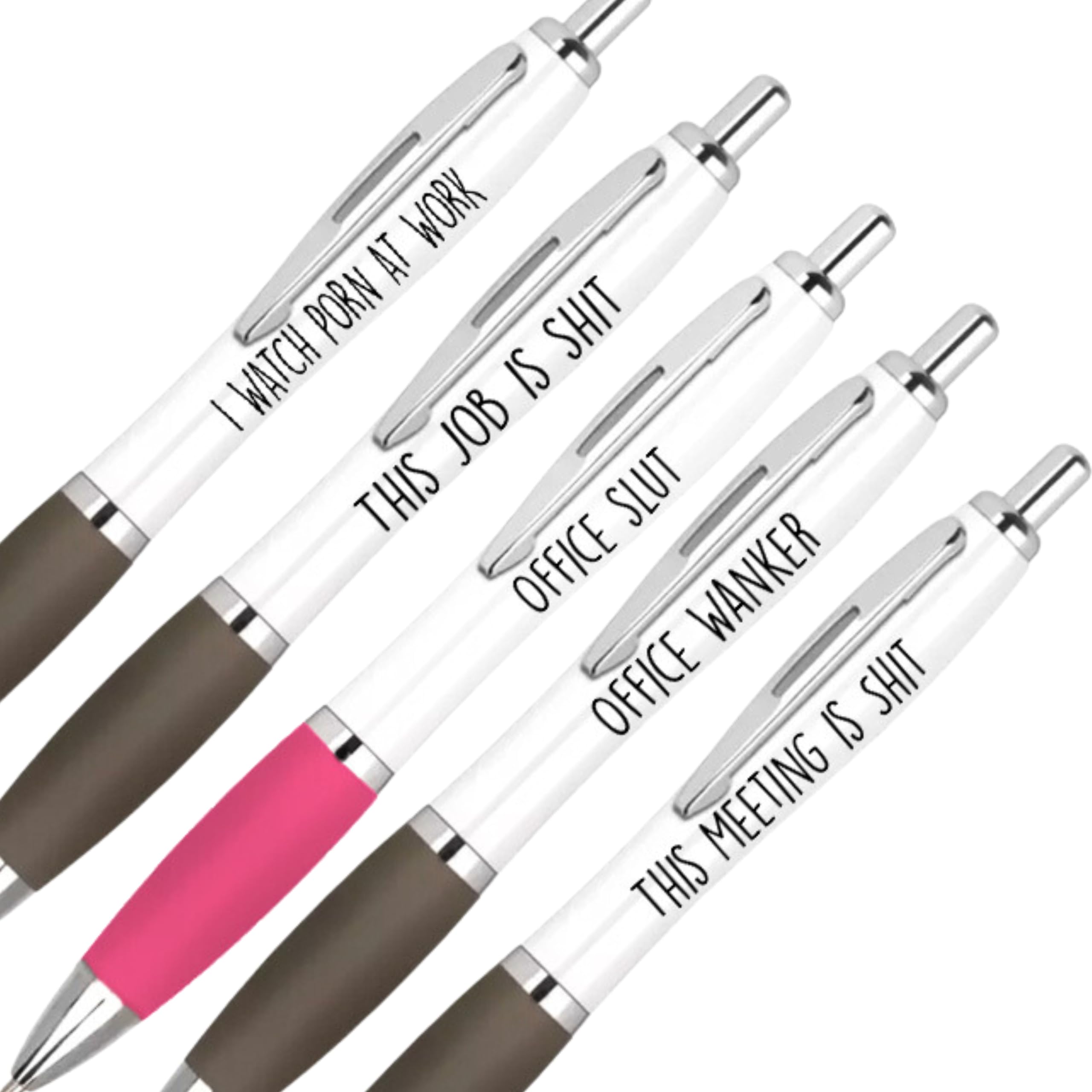 Cheeky Chops 5 Pack of pens, The office pack of 5 sweary rude and offensive pens + free notepad Multicolor, PEN 16,17,18,25,41