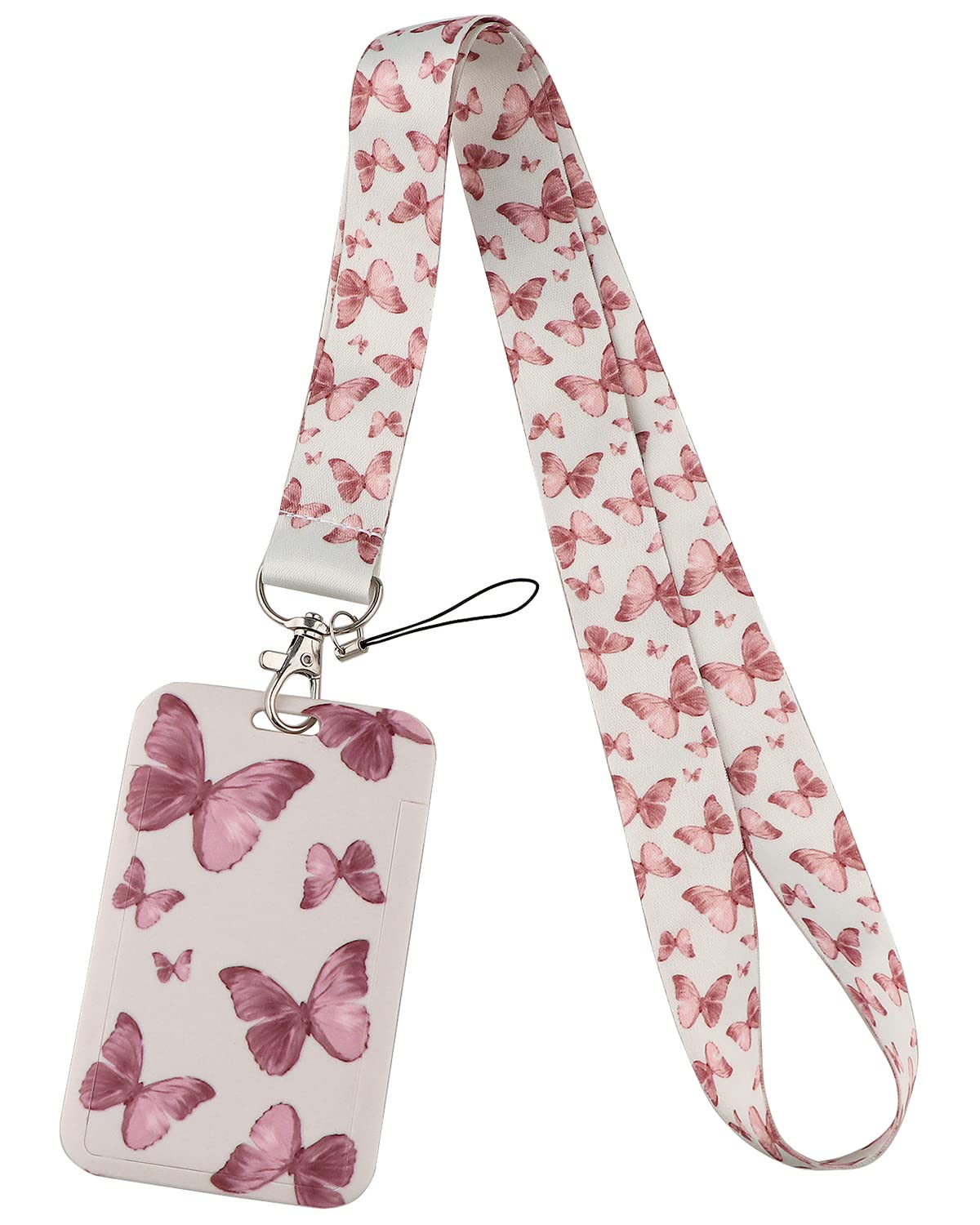 DMLSKY Butterfly Lanyard with ID Badge Holder, Waterproof Hard Card Protector School Office Accessories for Teacher Student — image 1