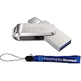 SanDisk Ultra Dual Drive Luxe USB Type-C 1TB Flash Drive for Smartphones, Tablets, and Computers - High Speed USB 3.1 Pen Drive (SDDDC4-1T00-G46) Bundle with (1) Everything But Stromboli Lanyard