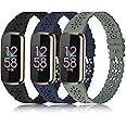 3 Pack Slim Sport Bands Compatible with Fitbit Luxe Band for Women, Soft Silicone Lace Thin Hollow-Out Replacement Wristbands Breathable Bands for Fitbit Luxe Fitness Smart Watch