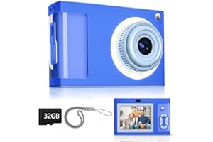 Digital Camera for Kids, 1080P Vintage Kids Camera for Toddler, 2.4" IPS Screen Child Cam with 16 LED Filling Lights, Birthda