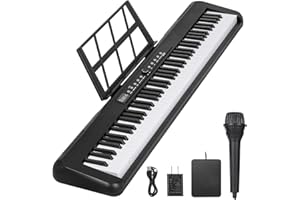 88 Keys Piano Keyboard Full Size, Electric Keyboard Piano with Bluetooth MIDI, Digital Piano with Microphone, Music Stand and