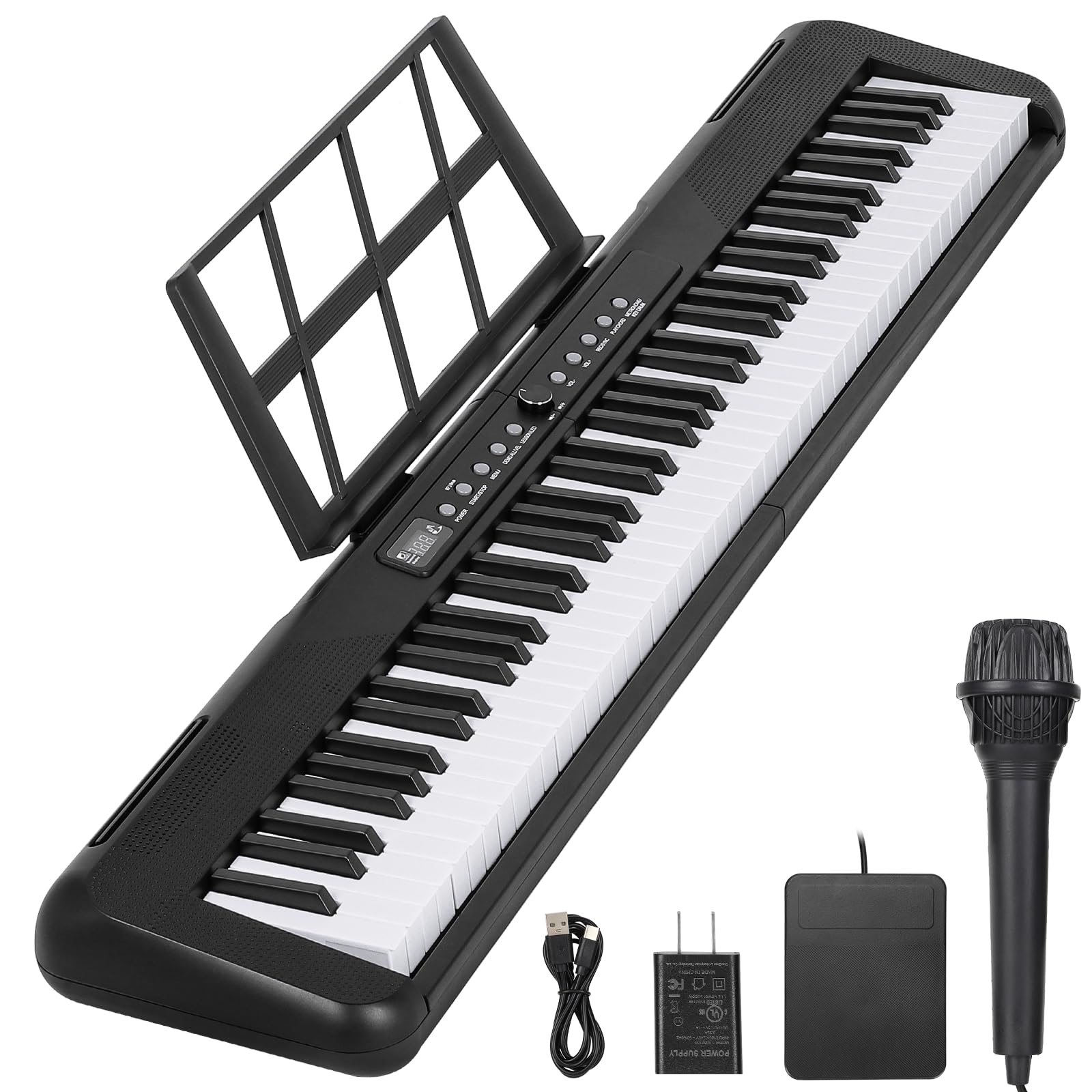 Photo 1 of 88 Keys Piano Keyboard Full Size, Electric Keyboard Piano with Bluetooth MIDI, Digital Piano with Microphone, Music Stand and Sustain Pedal, Portable Electric Piano for Beginners