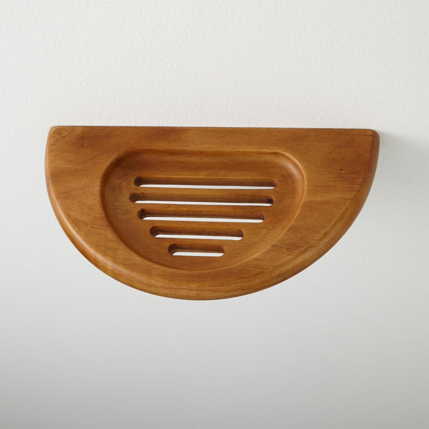 Soap Dish Kohala Curved Teak Wall Mount Storage Holder Shower Bathroom